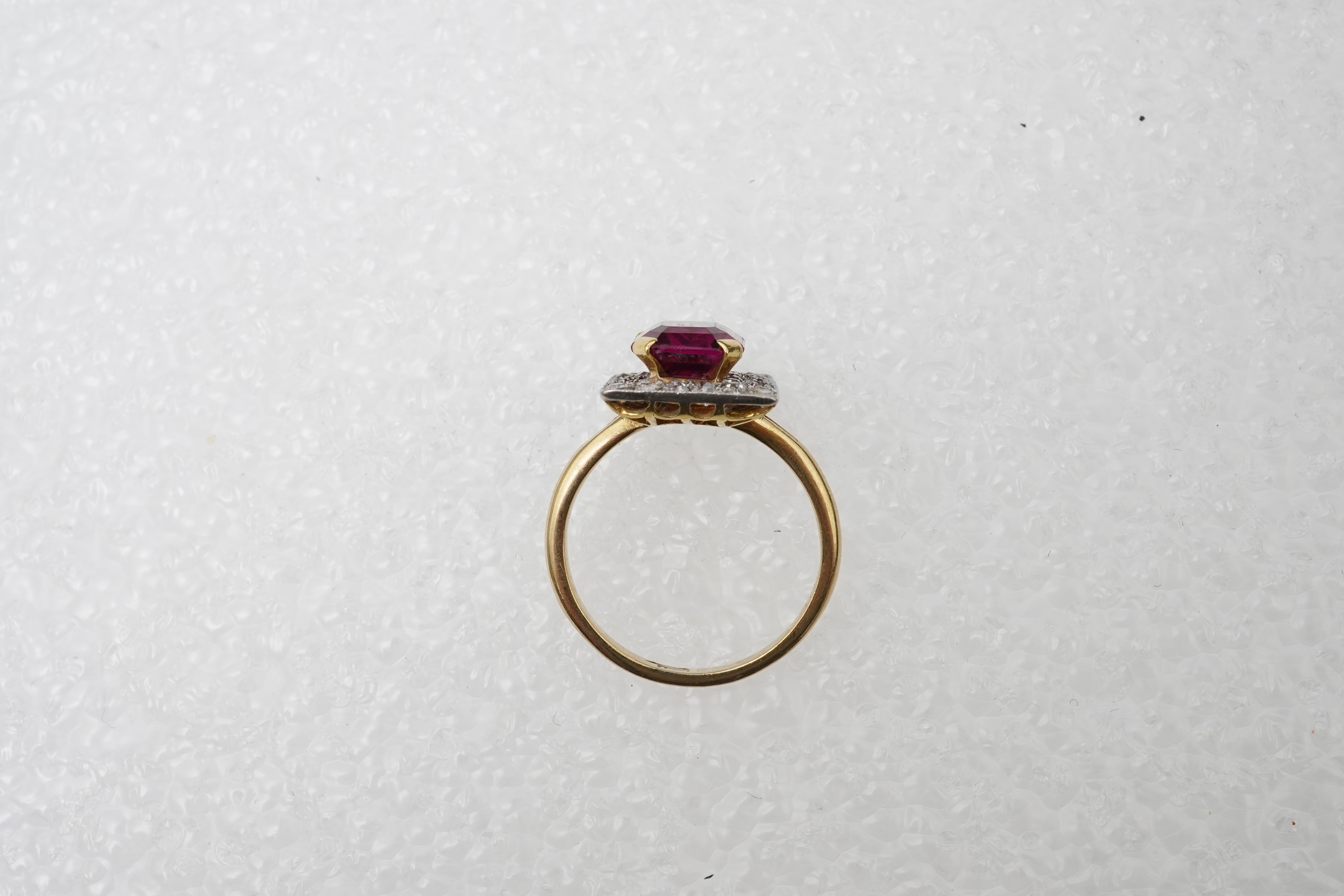 A pink tourmaline and diamond ring